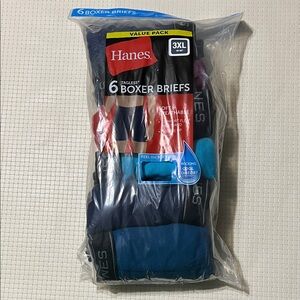 New Tagless Hanes Men's Boxer‎ Briefs 6-Pack 3XL Variety Colors